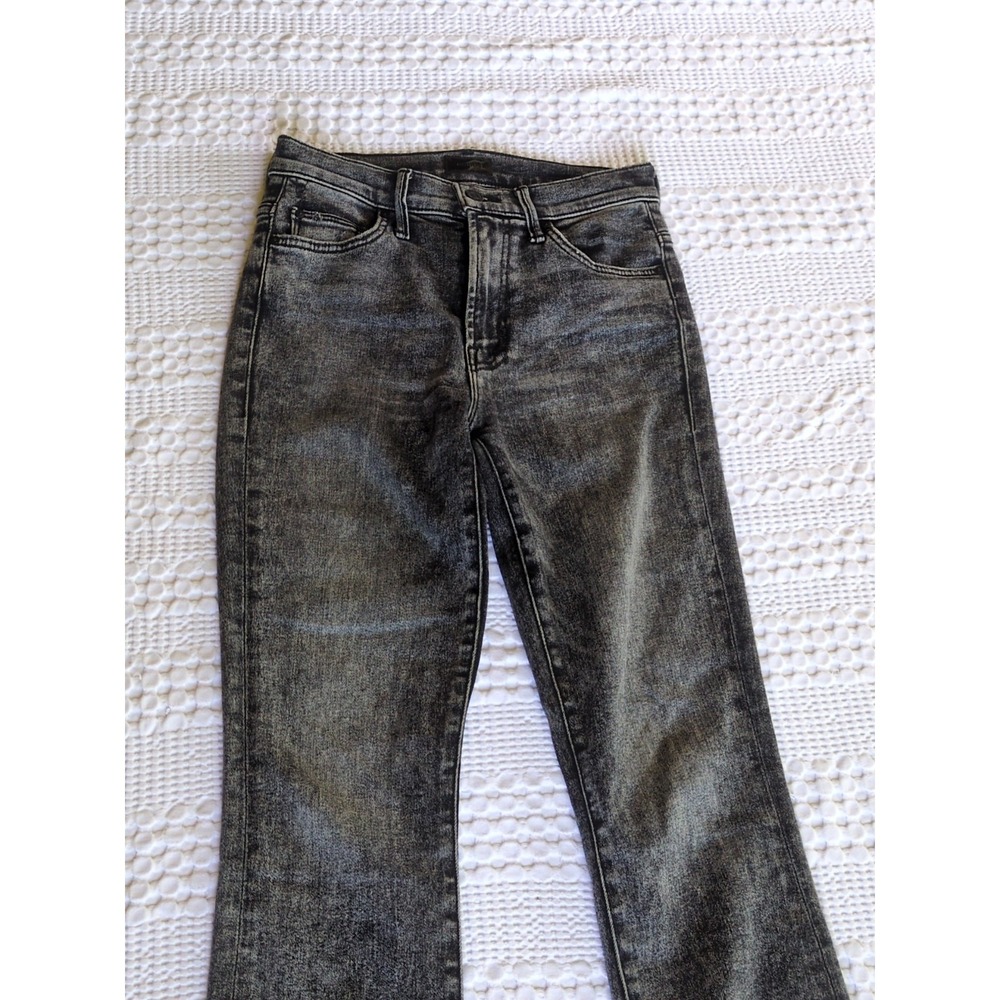 Mother The Insider Crop Step Fray Train Stops Size 25 Black Raw Hem - Picture 2 of 13